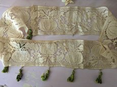 画像4: フランスアンティーク タッセル付きレース 円形状53cm (4)