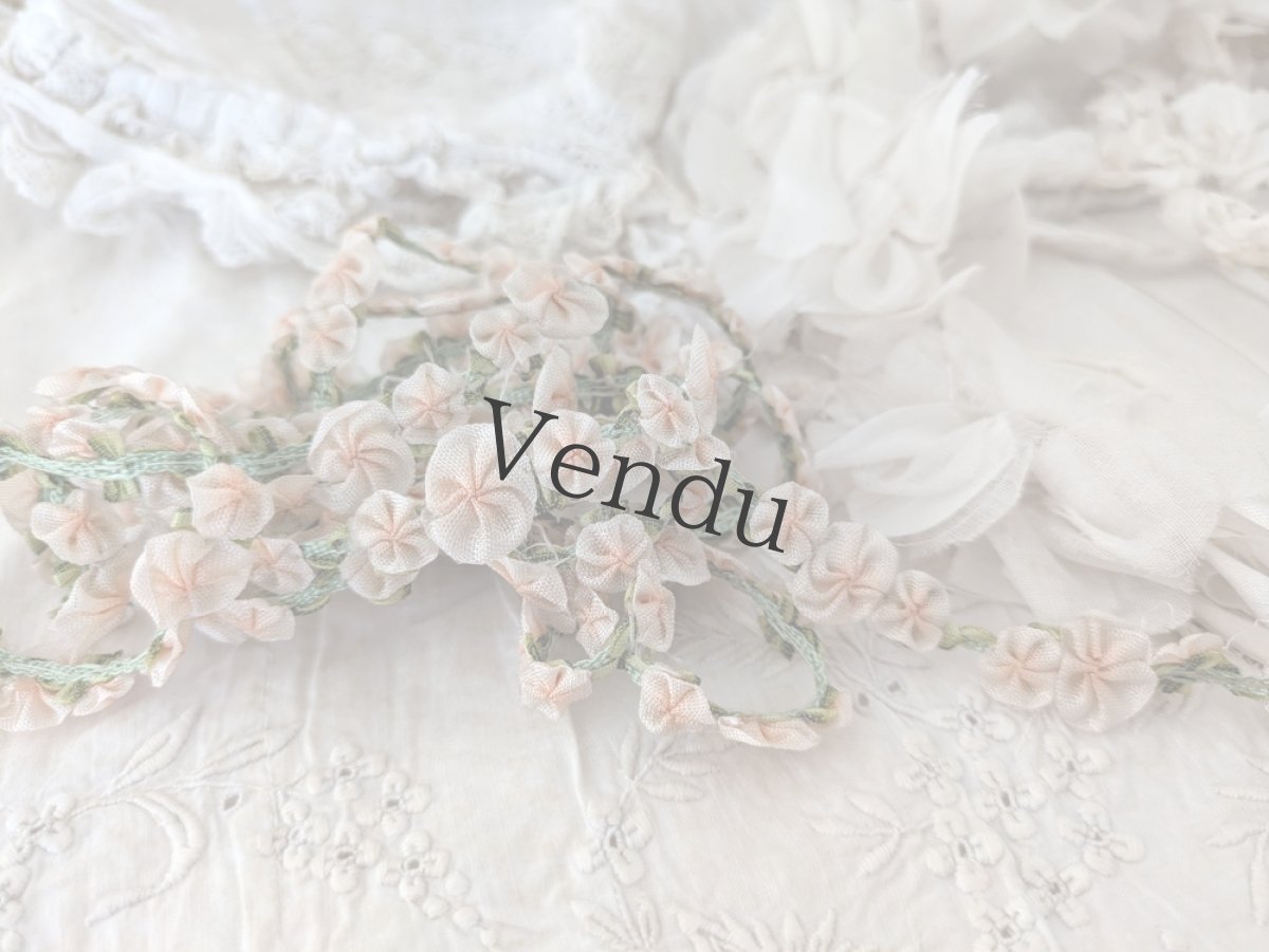 画像6: フランスアンティーク　ロココリボン ペッシュピンク 50cm〜 (6)