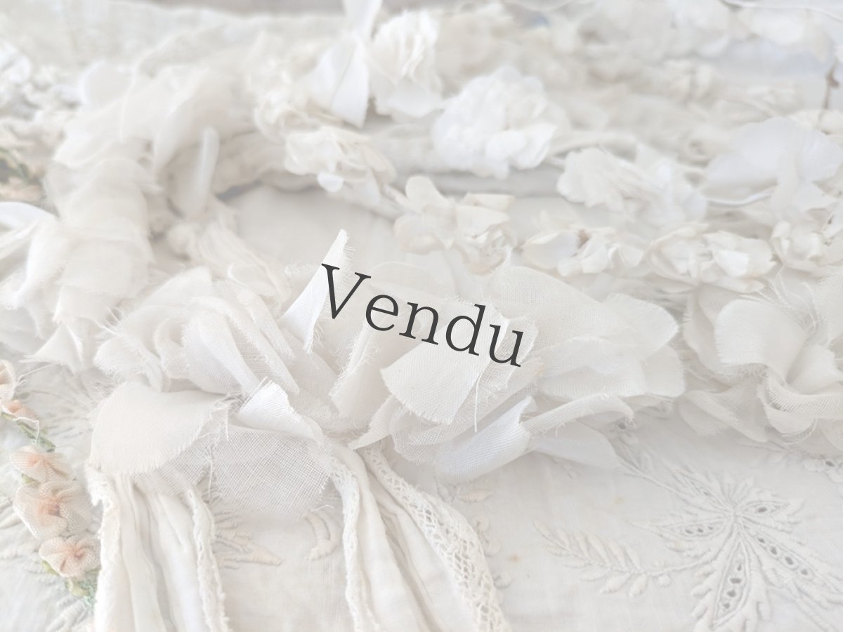 画像6: フランス 1930-50年代　布花の花冠 コミュニオン (6)