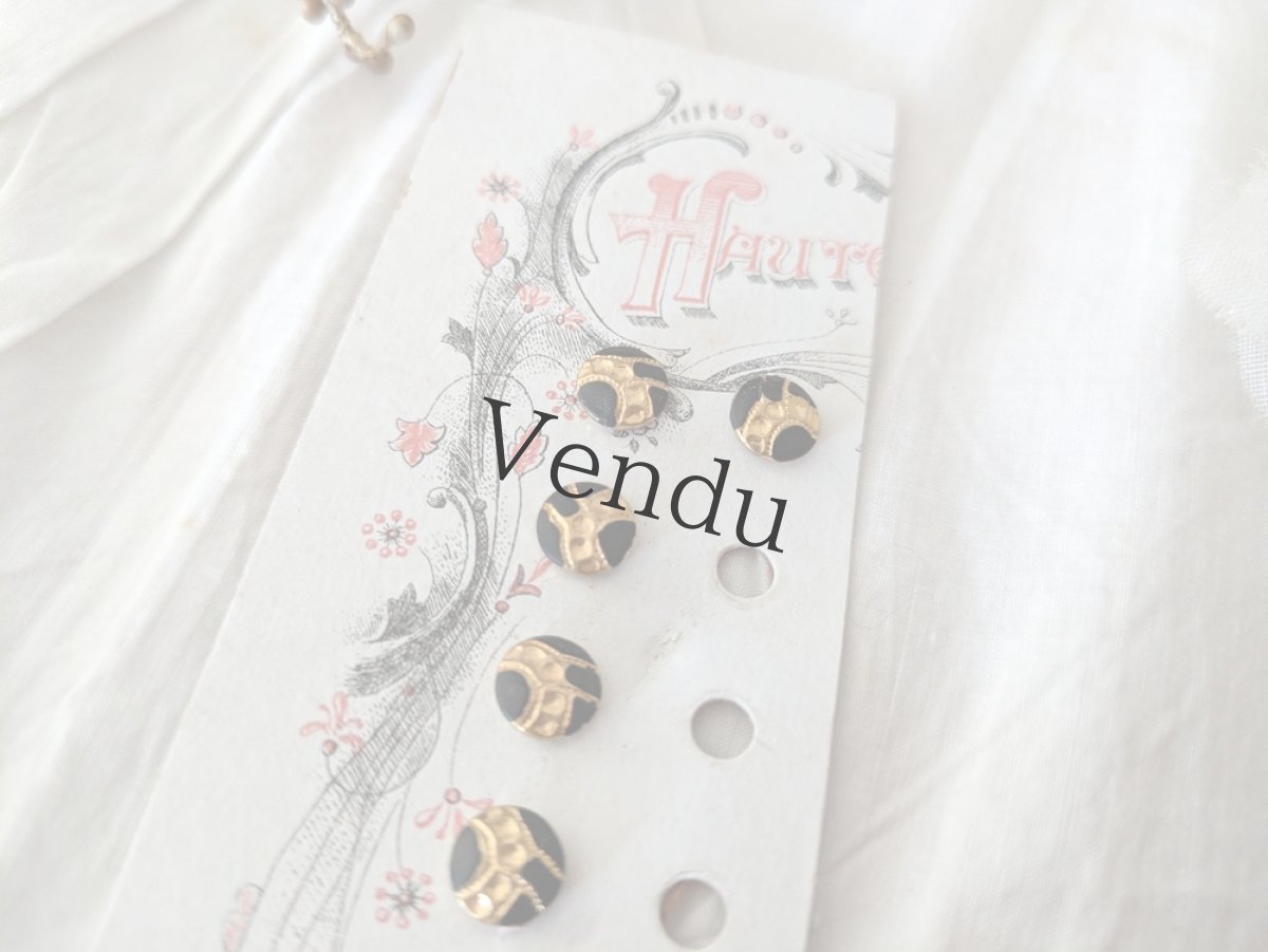 画像2: フランス 1900年前後 極小メタルボタンシート ペイント 7mm (2)