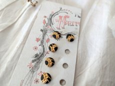 画像2: フランス 1900年前後 極小メタルボタンシート ペイント 7mm (2)