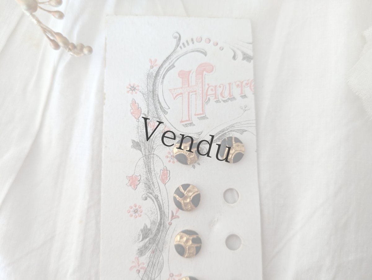 画像3: フランス 1900年前後 極小メタルボタンシート ペイント 7mm (3)