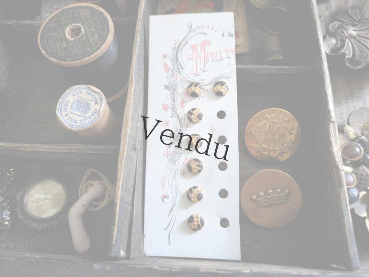 画像6: フランス 1900年前後 極小メタルボタンシート ペイント 7mm (6)