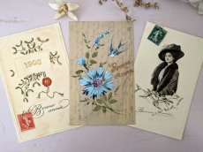 画像5: フランス 1900-1920年 Bonne Année ポストカード セルロイド手描き (5)
