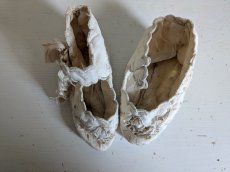 画像8: フランス 1900年前後 カットワーク刺繍 べべのパントゥーフル（室内履き） (8)