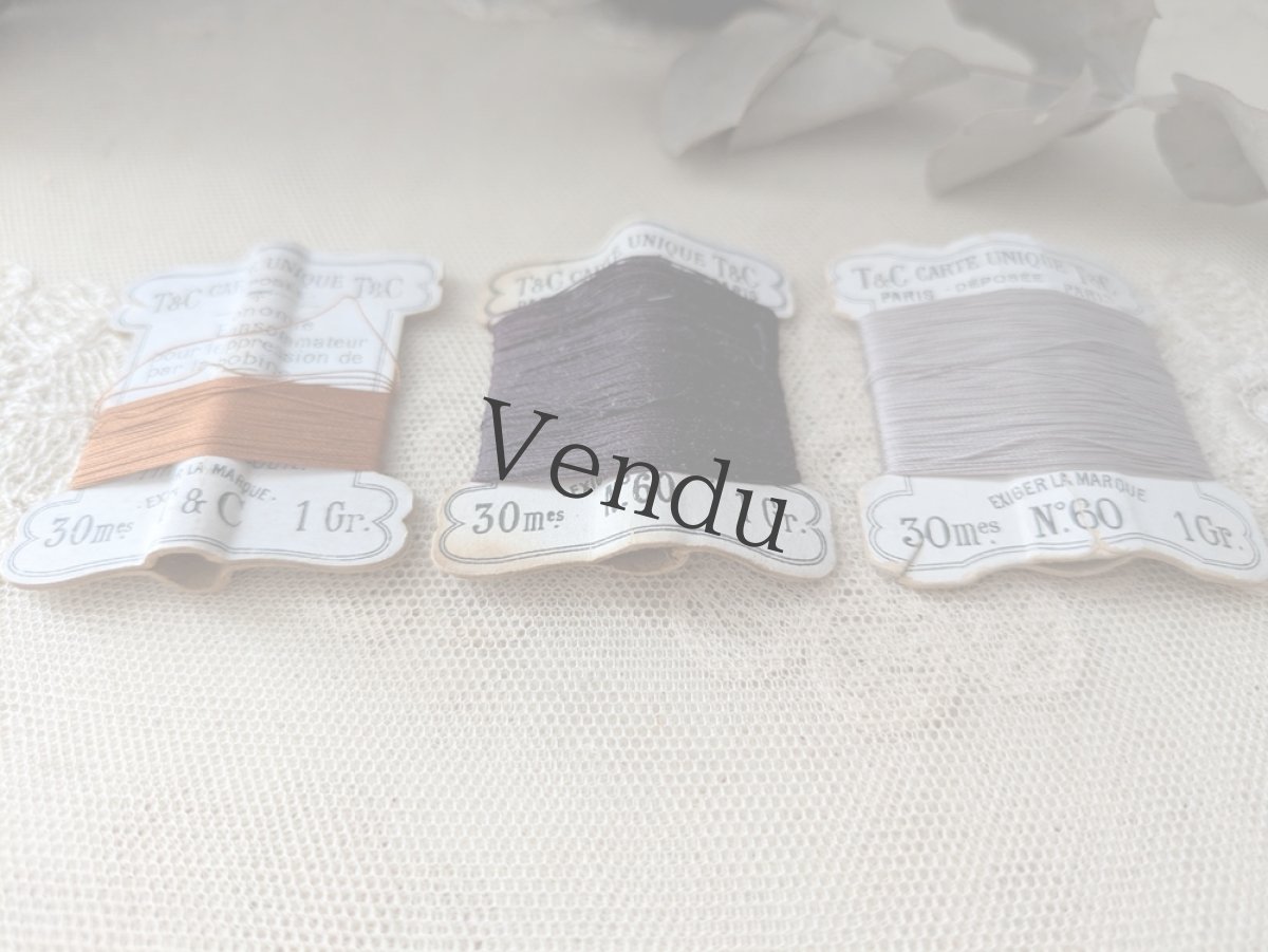 画像3: フランス 1900-1920年 ミシン用シルク糸巻き 3色セット T&C PARIS (3)