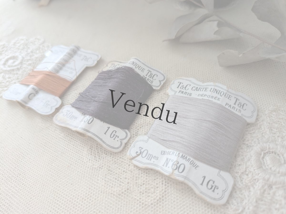 画像5: フランス 1900-1920年 ミシン用シルク糸巻き 3色セット T&C PARIS (5)