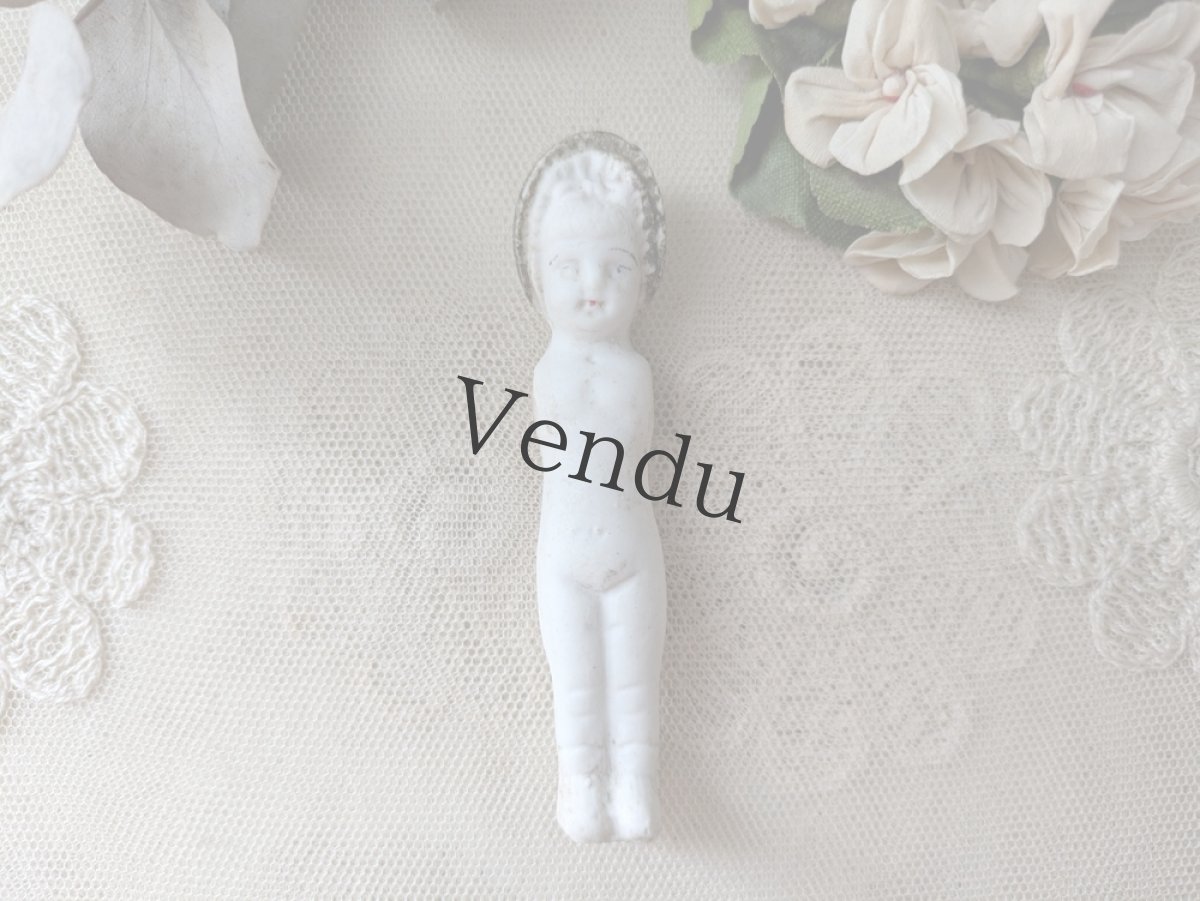 画像1: ドイツアンティーク ビスクドール ミニョネット 8.8cm (1)