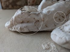 画像10: フランス 1900年前後 カットワーク刺繍 べべのパントゥーフル（室内履き） (10)