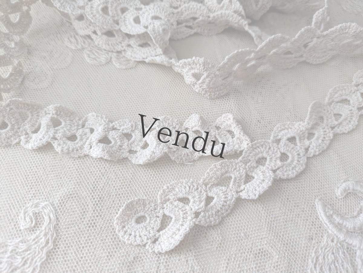画像4: フランスヴィンテージ クロッシェレース274cm (4)