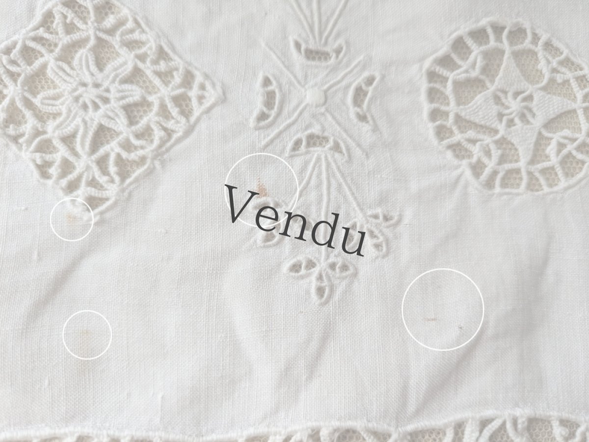 画像7: フランスヴィンテージ　カットワーク刺繍のプチクロス 17.5×29.5cm (7)
