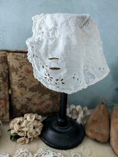 画像8: フランス 1900年前後 カットワーク刺繍の小さなボネ (8)