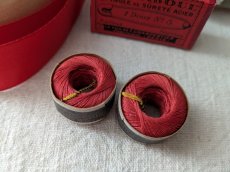 画像5: フランス 1900-1930年 小さな糸玉 リネン 赤 100 AU CHINOIS (5)