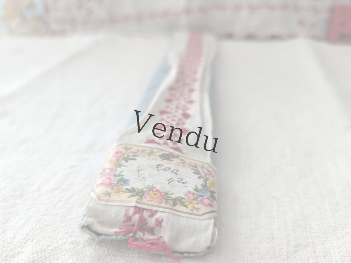 画像6: フランスヴィンテージ ラベルつき刺繍リボン 未使用 (6)