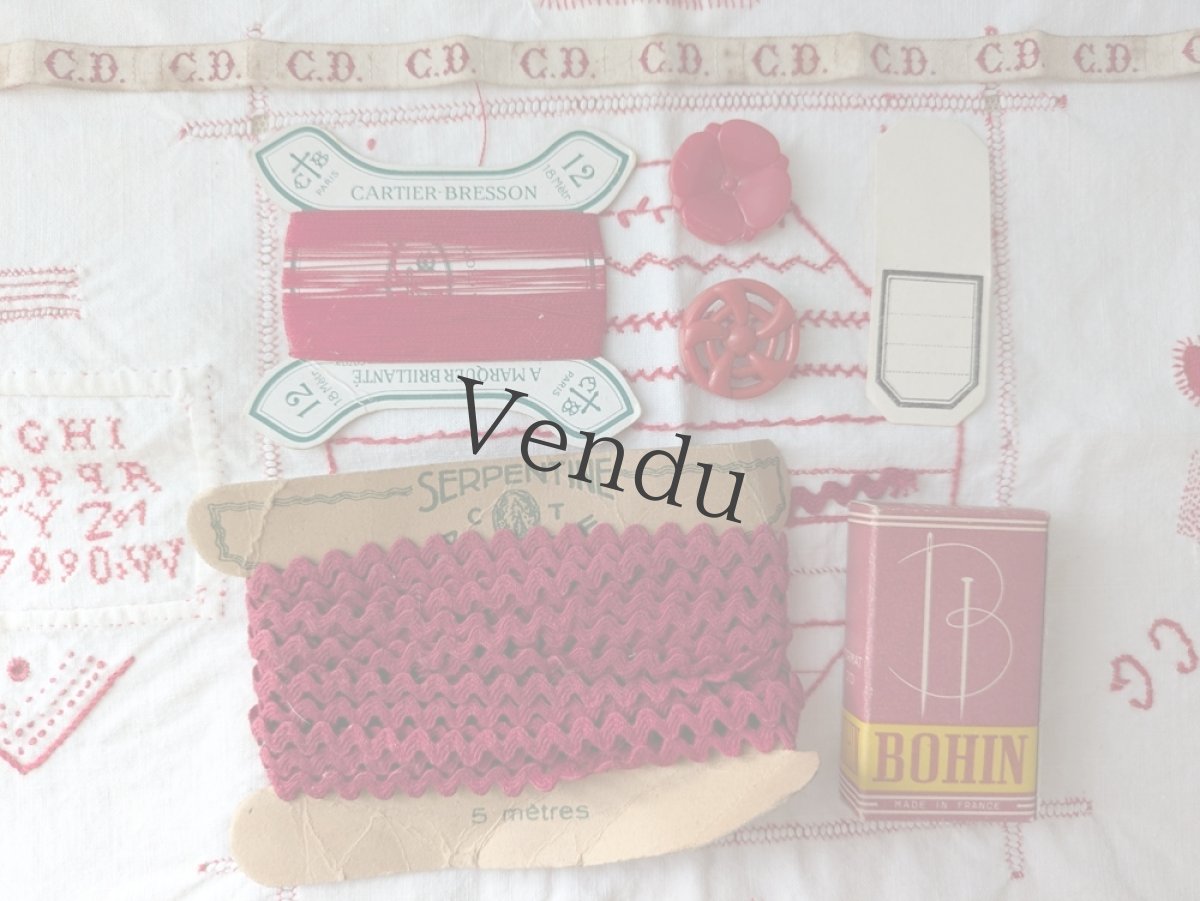 画像3: フランス蚤の市 メルスリーセット 赤 (3)