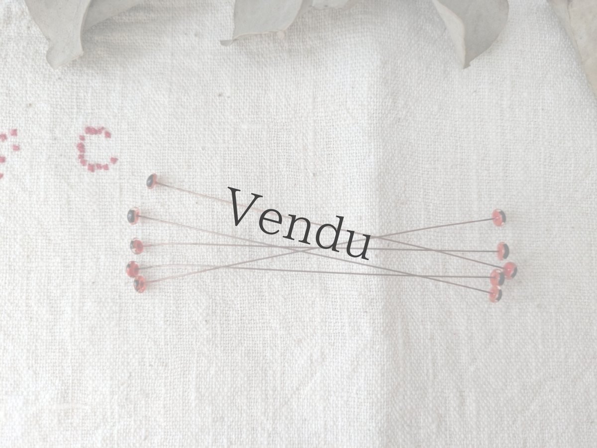 画像2: フランス 1930-50年頃 グラスアイ 5本セット／赤4mm (2)