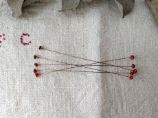 画像2: フランス 1930-50年頃 グラスアイ 5本セット／赤4mm (2)