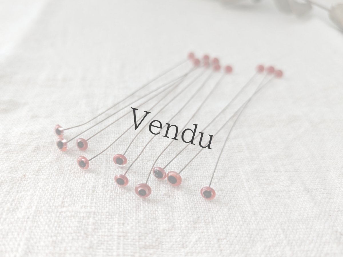 画像4: フランス 1930-50年頃 グラスアイ 5本セット／赤4mm (4)