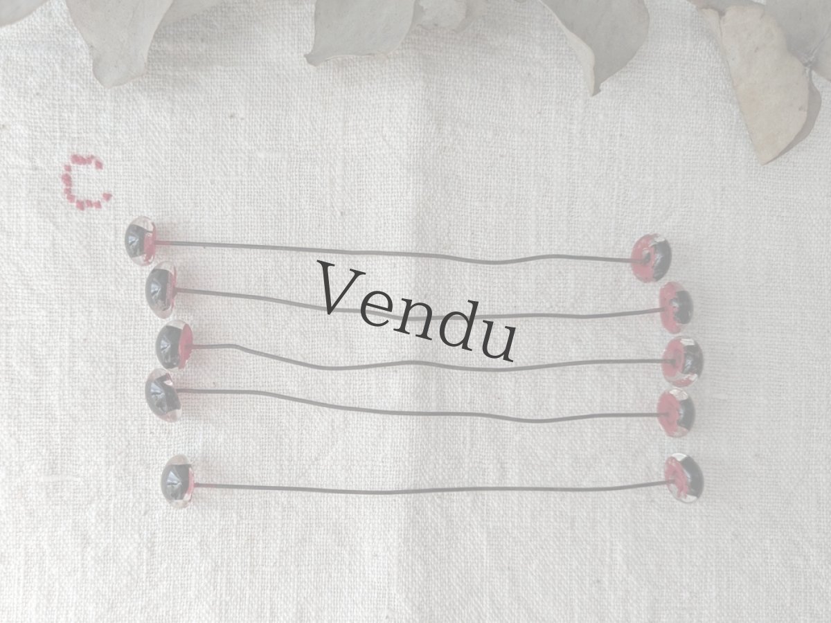 画像2: フランス 1930-50年頃 グラスアイ 5本セット／赤10mm (2)