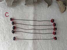 画像2: フランス 1930-50年頃 グラスアイ 5本セット／赤10mm (2)