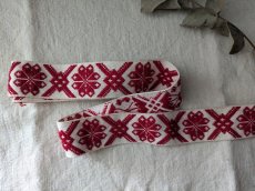 画像1: フランスヴィンテージ 刺繍リボン 100cm (1)