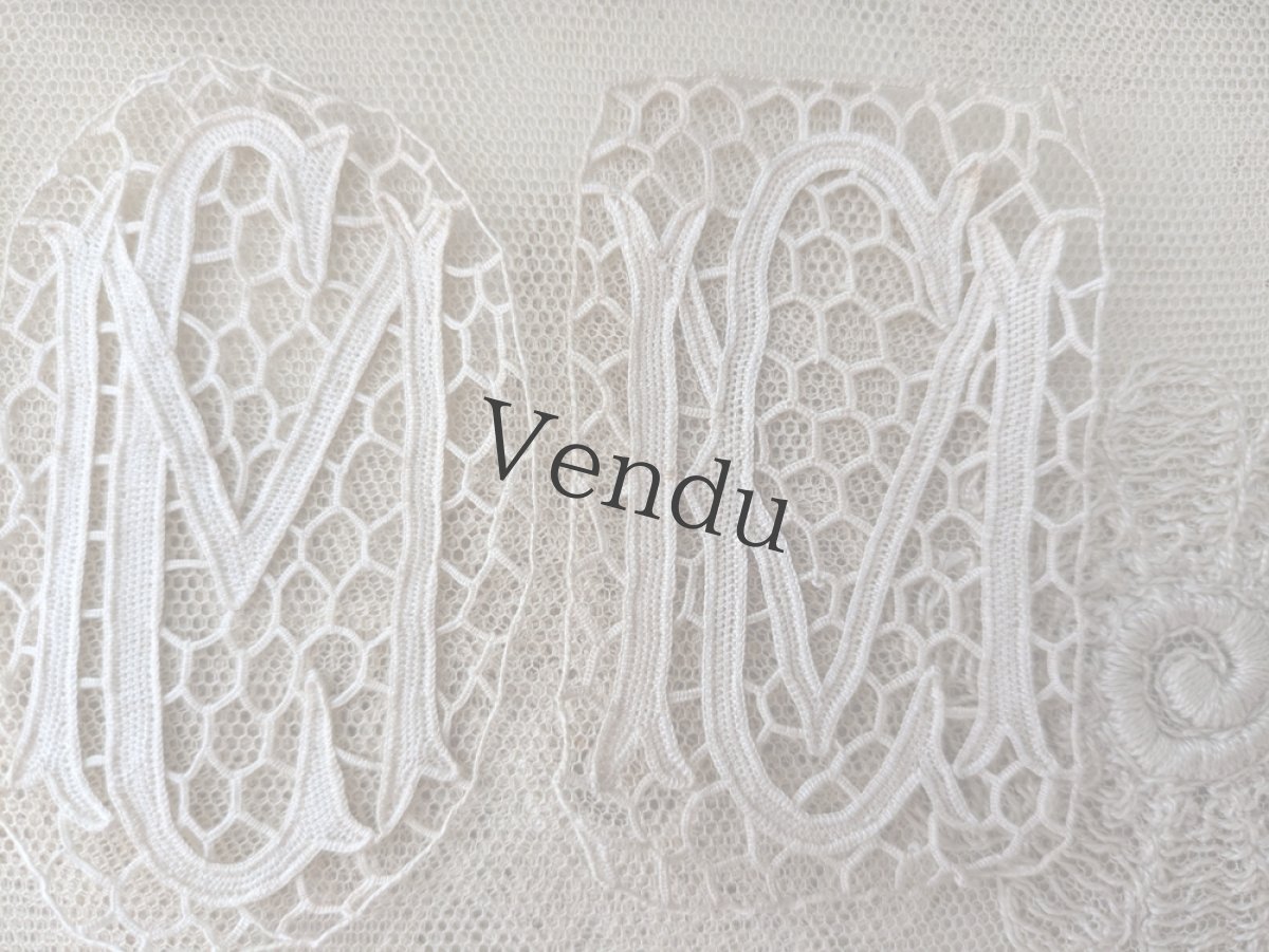 画像4: フランスアンティーク　レースモチーフセット≪モノグラムMCと植物≫ (4)