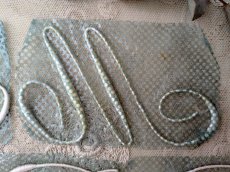 画像6: フランスヴィンテージ　刺繍イニシャルシート "M + P" 5点セット (6)