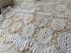 画像3: フランス 1900年前後 幅広レース525cm (3)