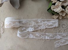 画像1: フランスアンティーク スカラップレース111cm (1)