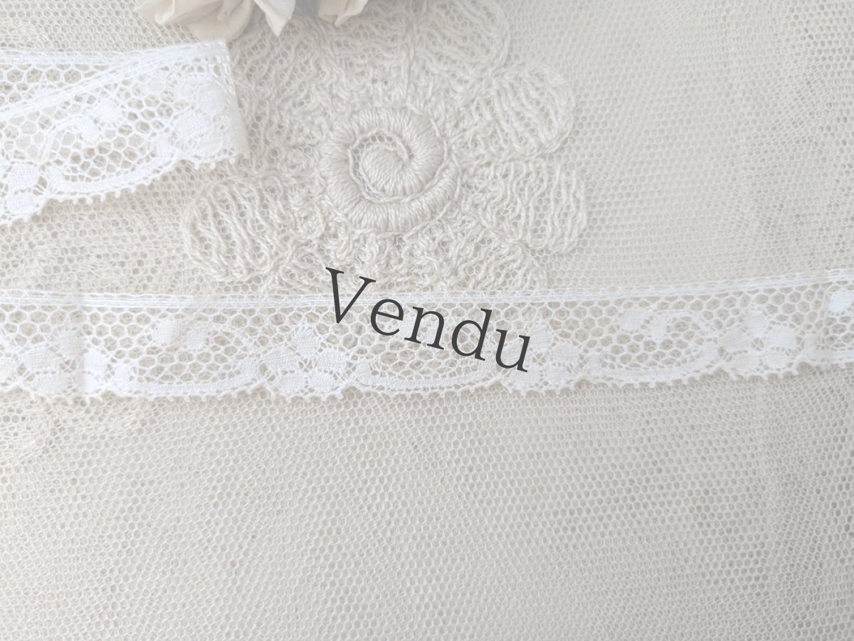 画像2: フランスアンティーク スカラップレース111cm (2)