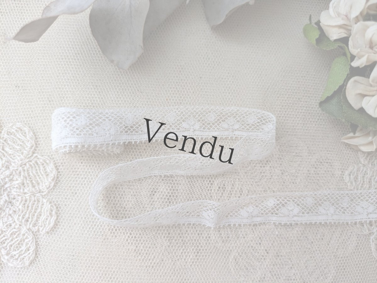 画像1: フランスアンティーク レーストリム72cm (1)