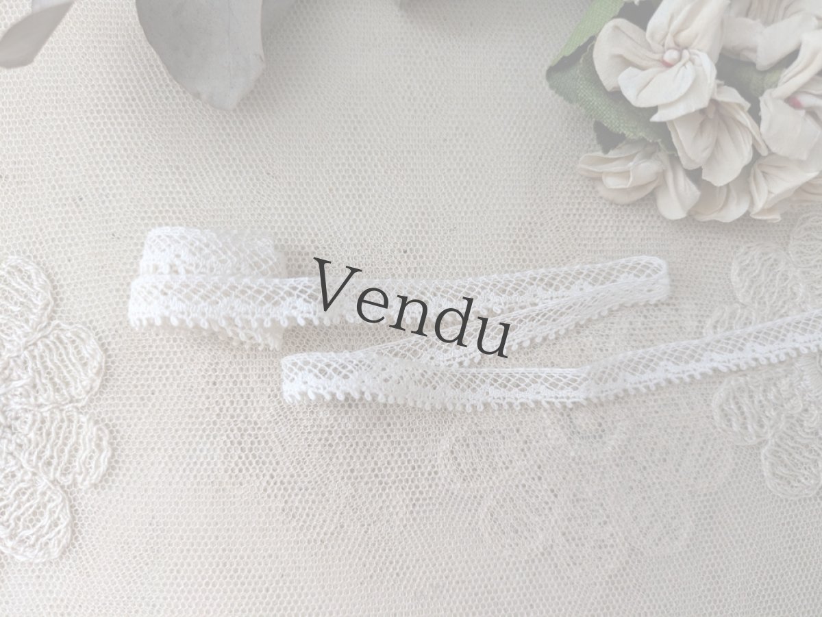 画像1: フランスアンティーク 極細8mm幅レース80cm (1)