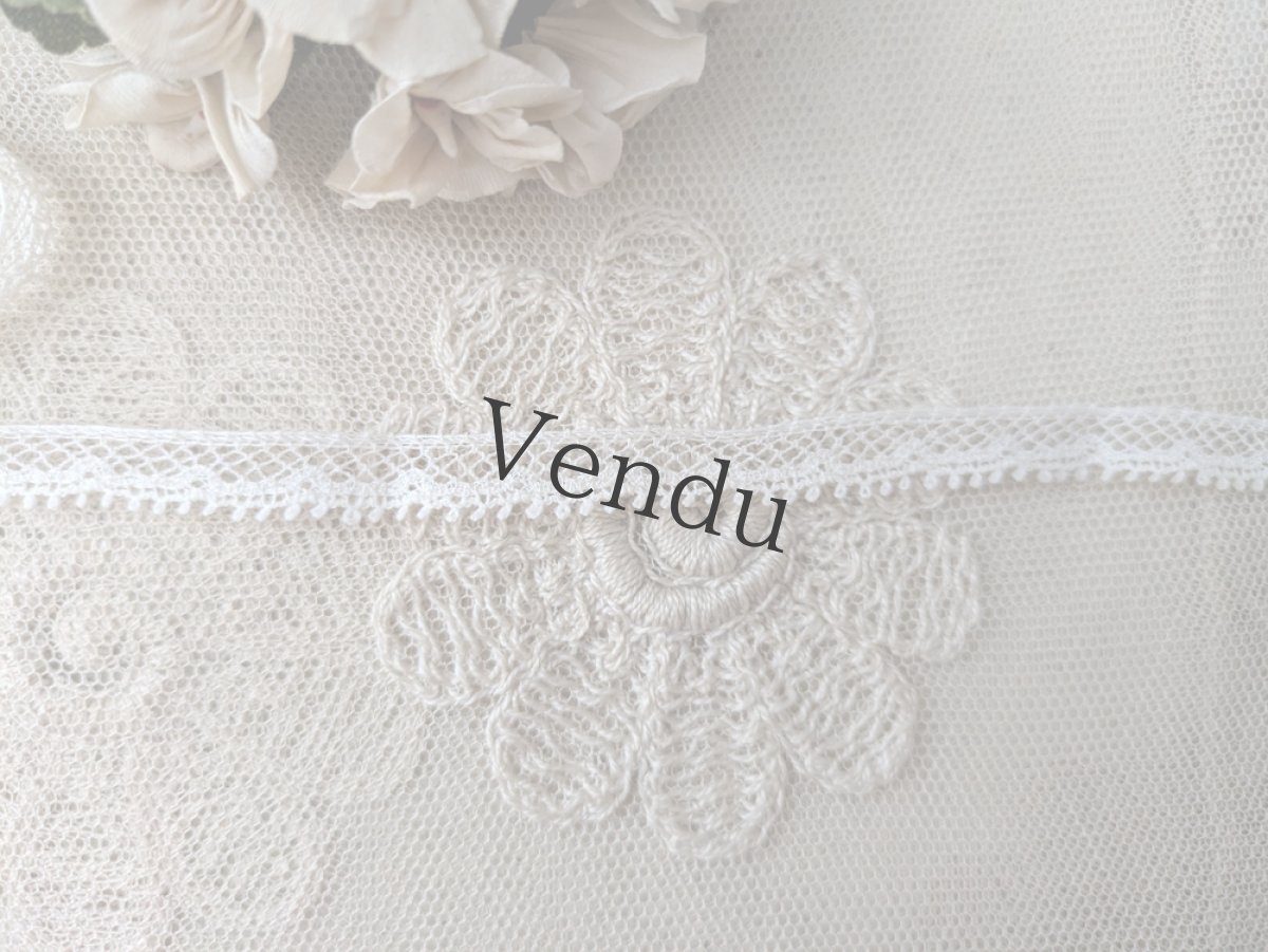 画像2: フランスアンティーク 極細8mm幅レース80cm (2)