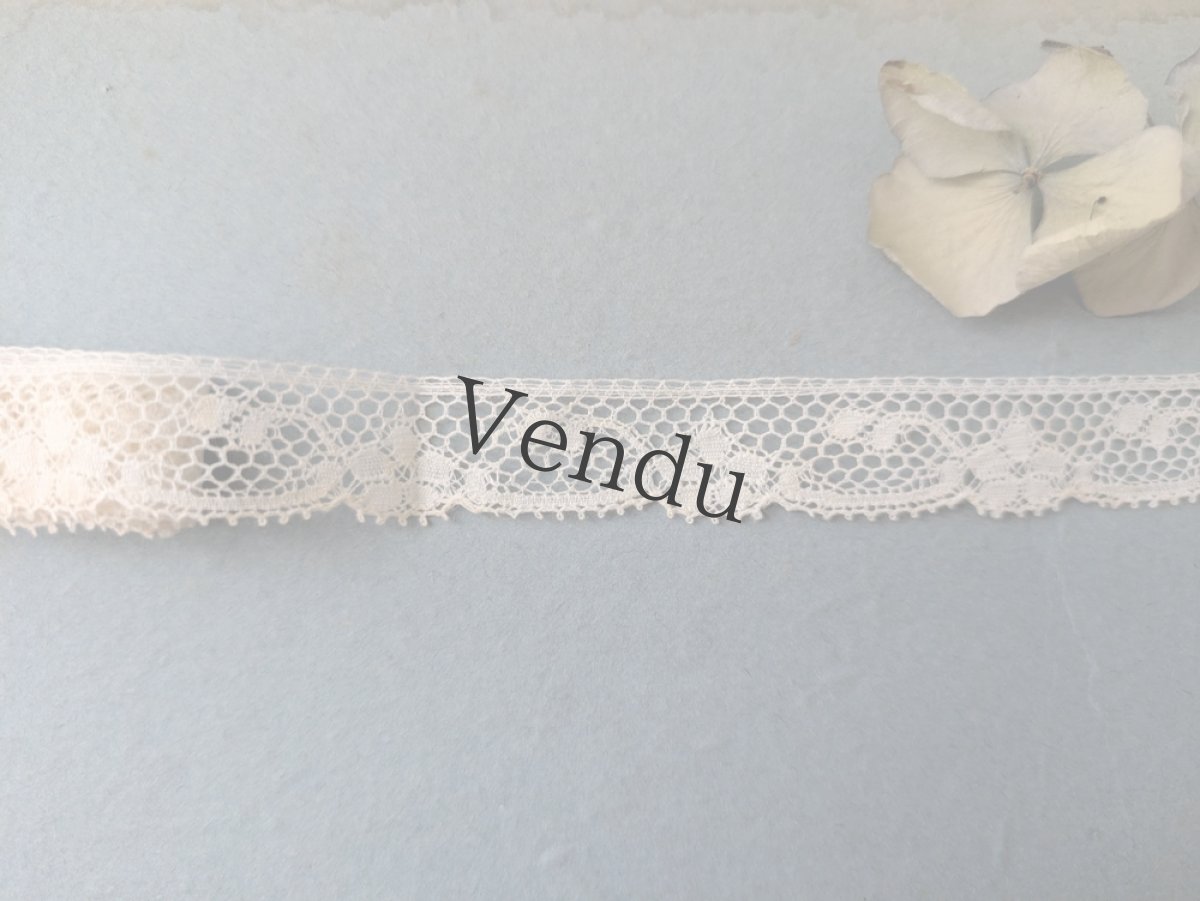 画像4: フランスアンティーク スカラップレース111cm (4)