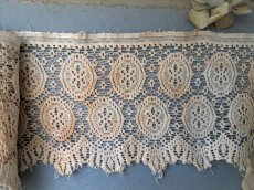 画像7: フランス 1900年前後 幅広レース525cm (7)