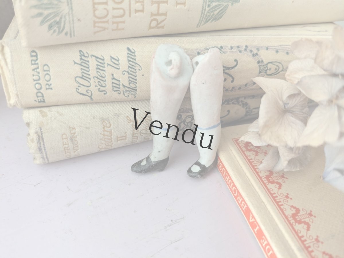 画像6: ドイツアンティーク ドールパーツ 足ペア ビスク 5cm (6)