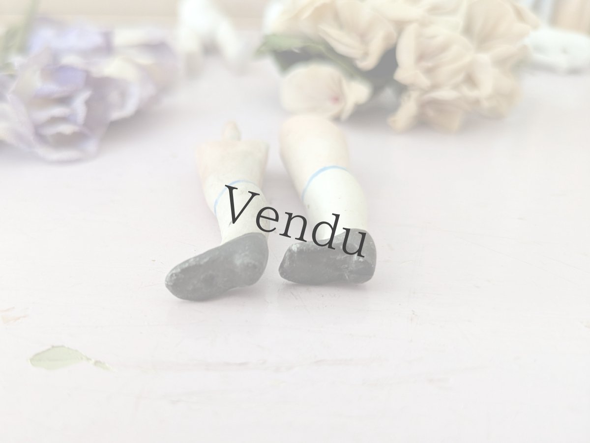 画像5: ドイツアンティーク ドールパーツ 足ペア ビスク 5cm (5)