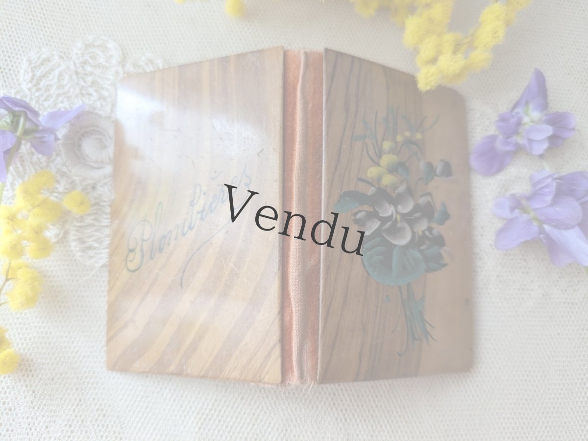 画像6: フランスアンティーク ニードルケース すみれとミモザのモシュリンヌ (6)