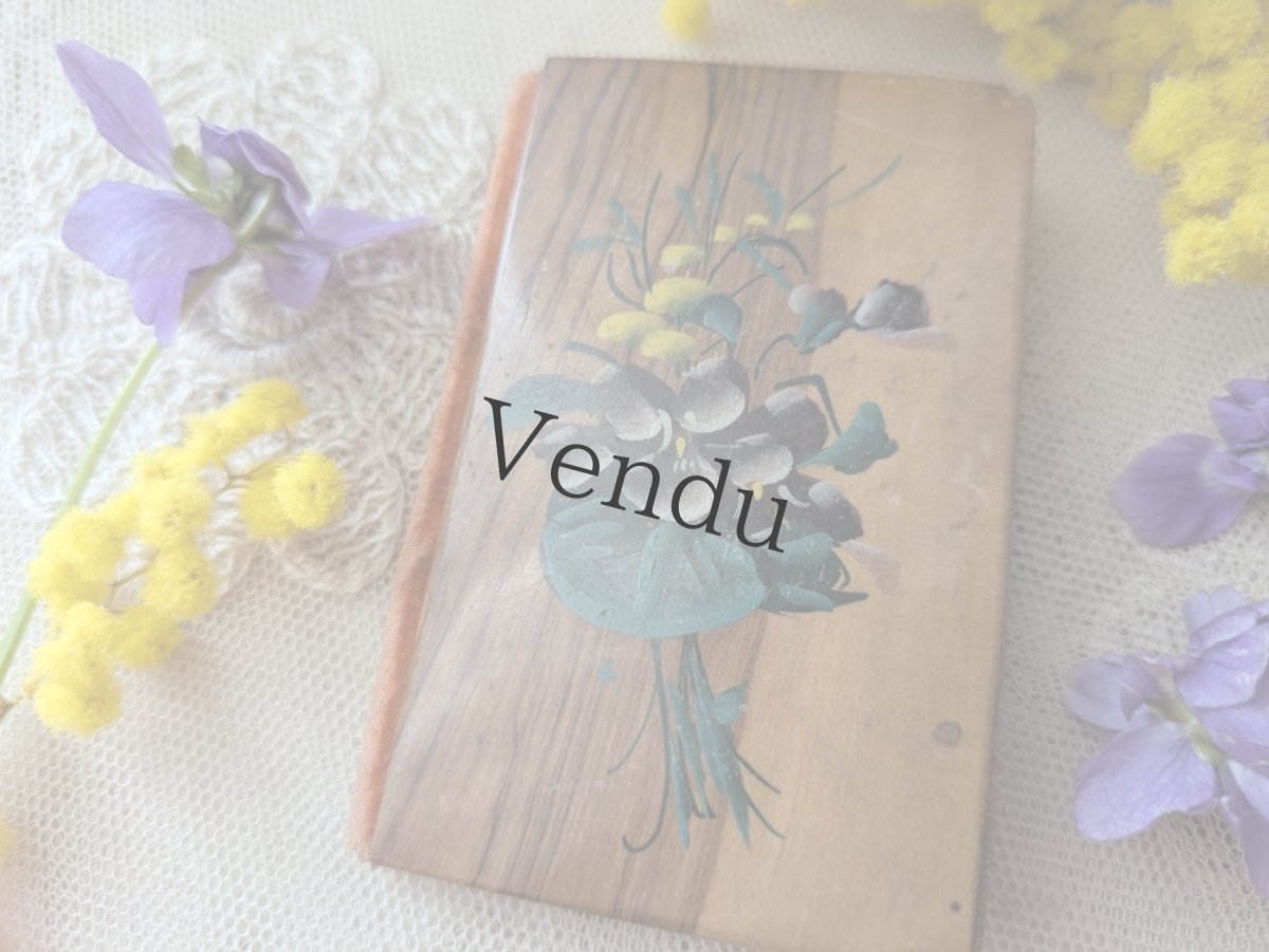 画像2: フランスアンティーク ニードルケース すみれとミモザのモシュリンヌ (2)