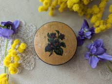 画像1: フランスヴィンテージ 木製すみれのピルケース (1)