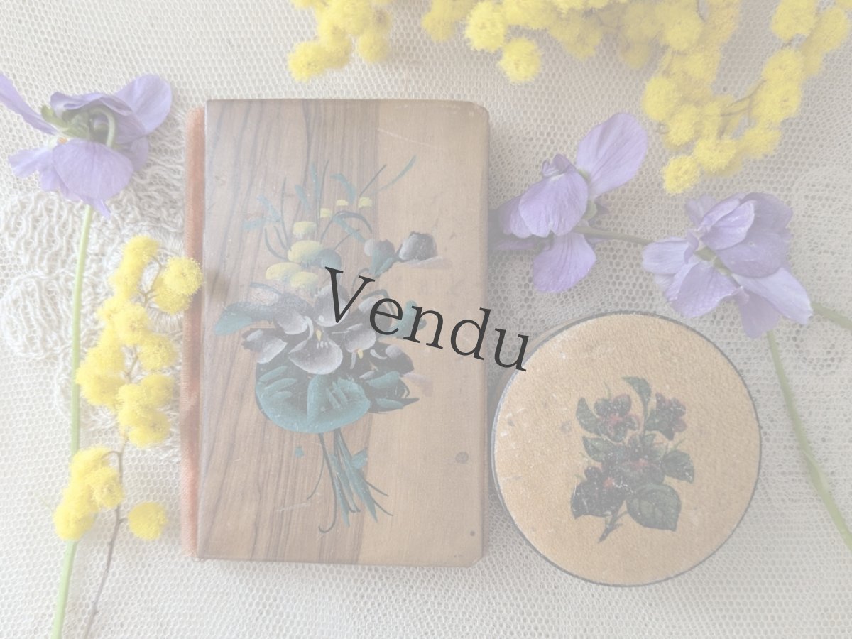 画像8: フランスアンティーク ニードルケース すみれとミモザのモシュリンヌ (8)