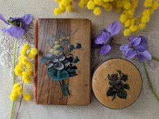 画像8: フランスアンティーク ニードルケース すみれとミモザのモシュリンヌ (8)