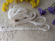 画像1: フランスヴィンテージ　極細8mm幅スカラップレース∞ 305cm (1)