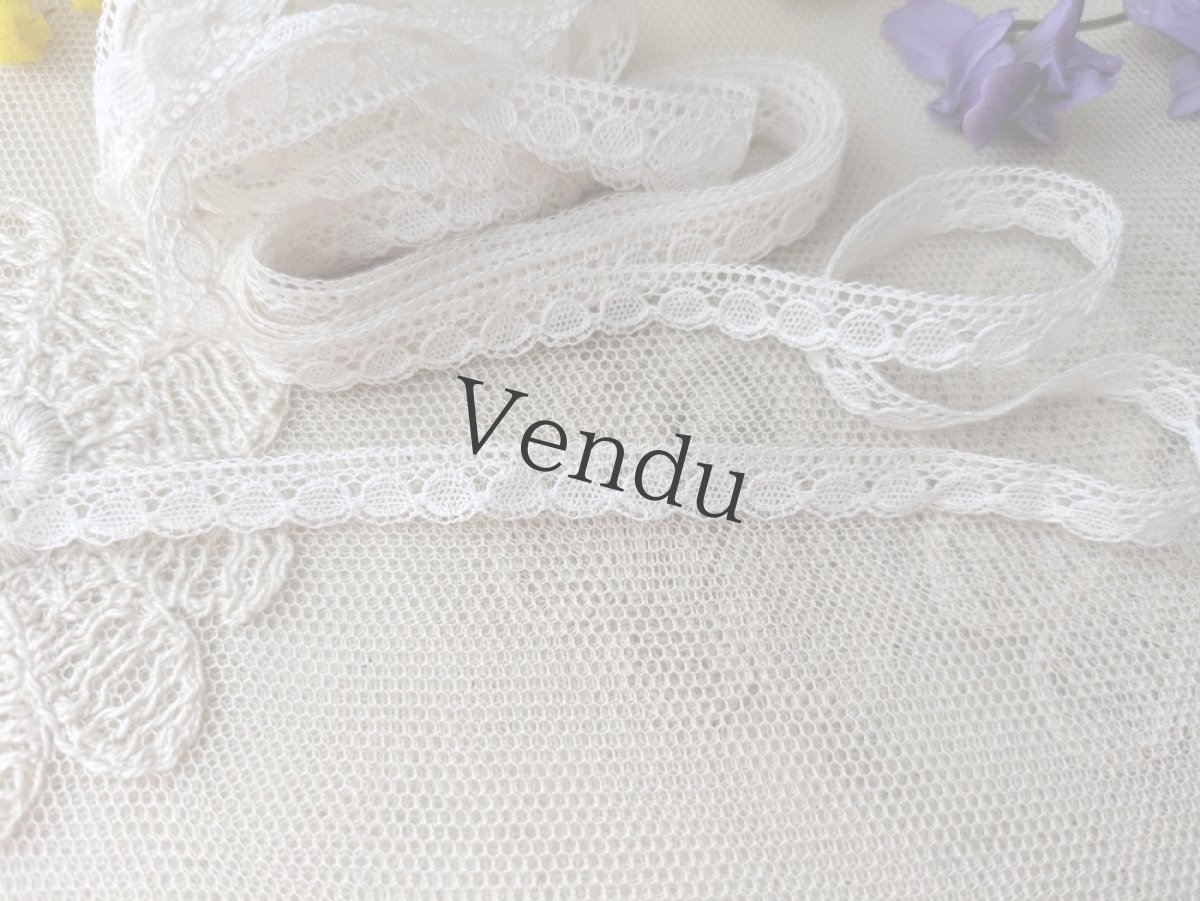 画像2: フランスヴィンテージ　極細8mm幅スカラップレース∞ 305cm (2)