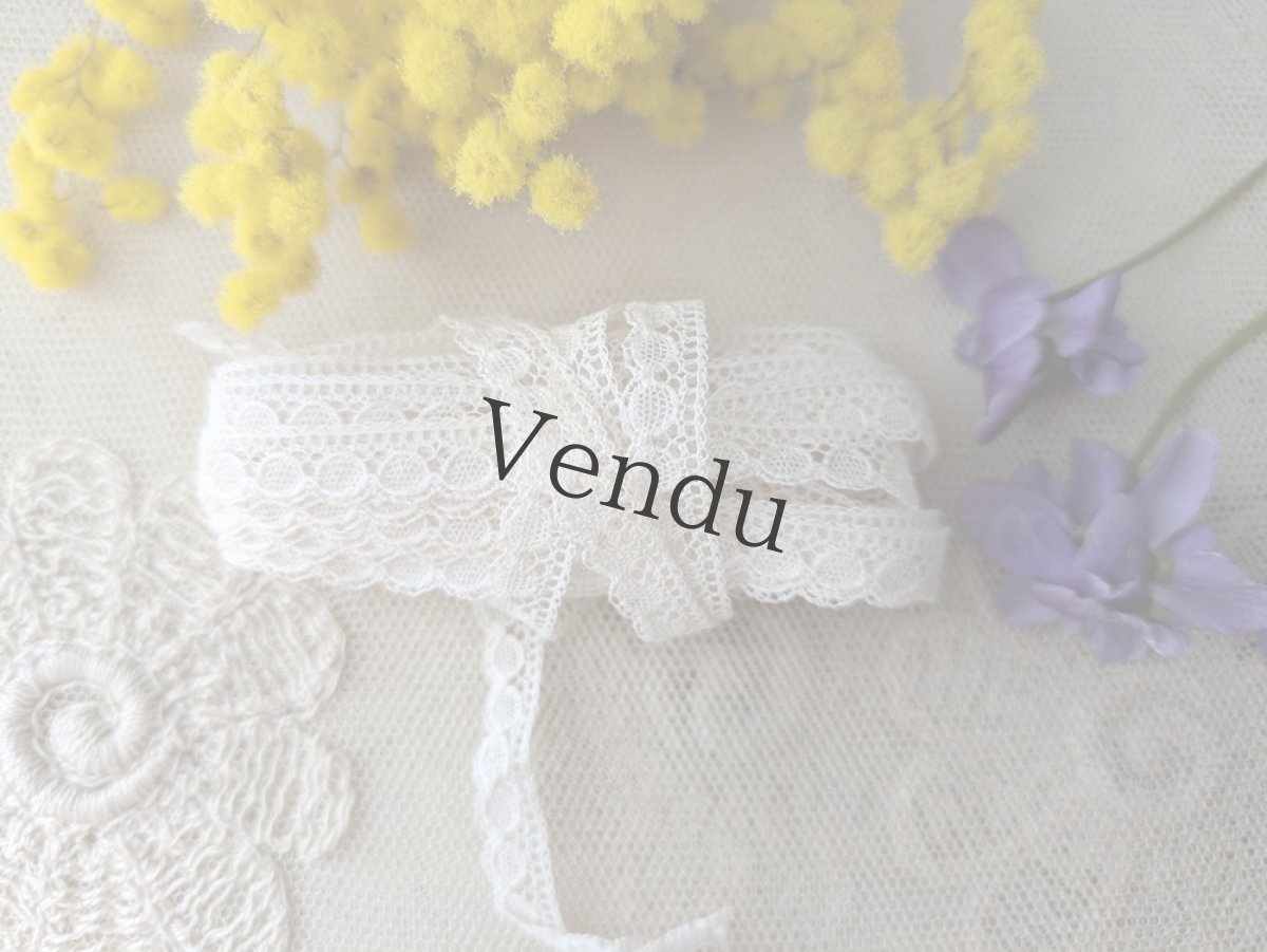 画像3: フランスヴィンテージ　極細8mm幅スカラップレース∞ 305cm (3)