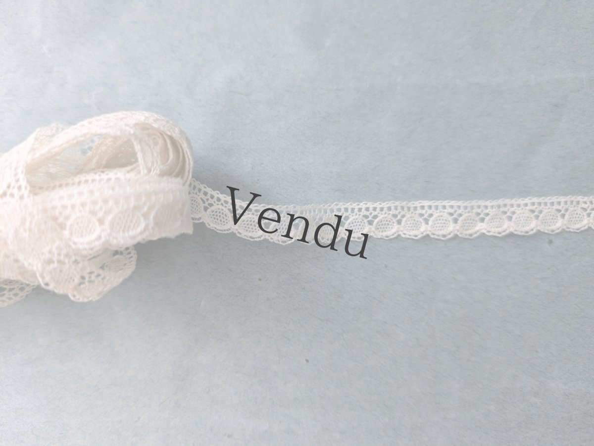 画像4: フランスヴィンテージ　極細8mm幅スカラップレース∞ 305cm (4)