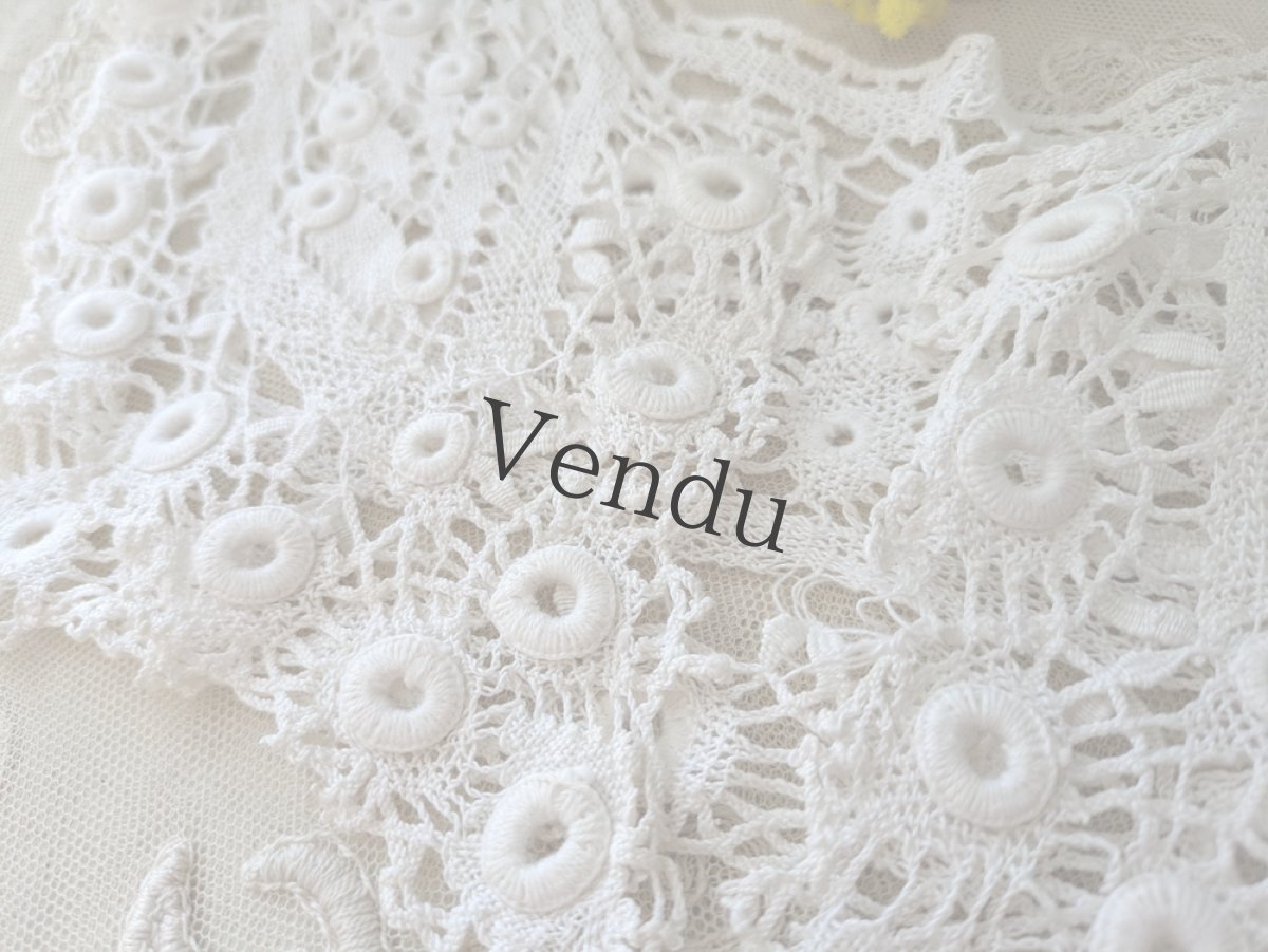 画像2: ベルギーアンティーク ロザリンペルレのつけ襟 (2)