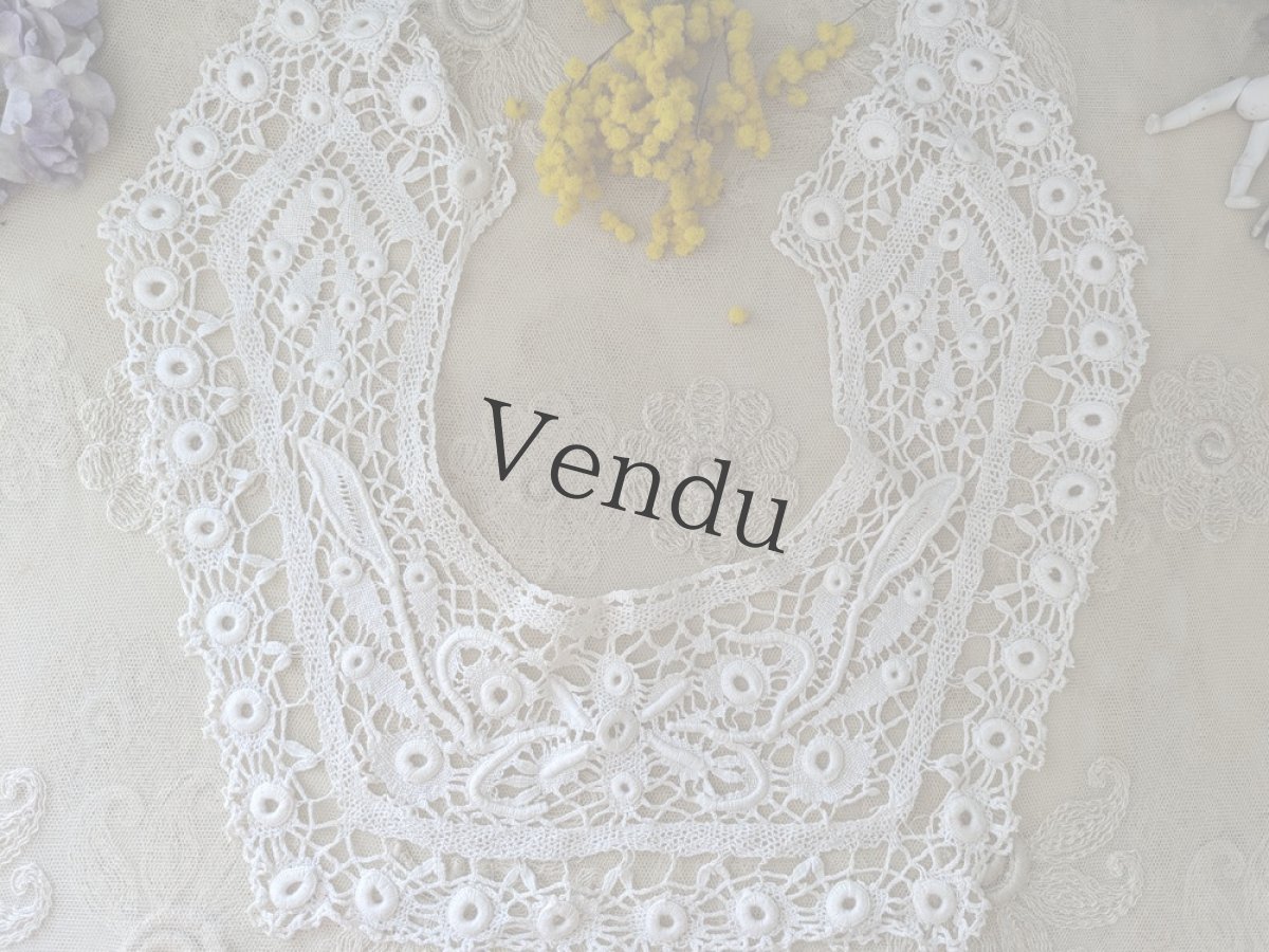 画像4: ベルギーアンティーク ロザリンペルレのつけ襟 (4)