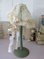 画像8: フランス 1900年前後 レースとシルクリボンの小さなボネ (8)