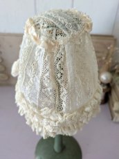 画像10: フランス 1900年前後 レースとシルクリボンの小さなボネ (10)